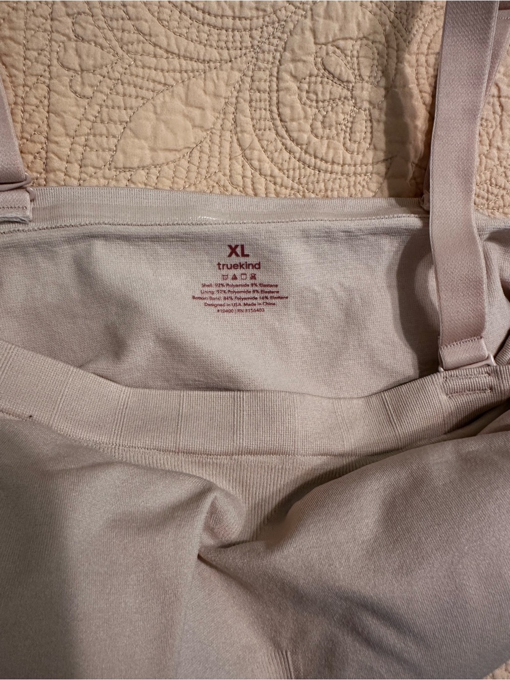 Size XL Truekind Convertible Strapless Bandeau Bra in Chai color. Exc condition! - Picture 2 of 3